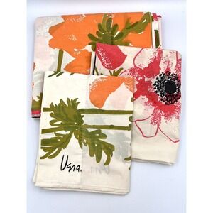 Vintage VERA Neumann Burlington Anemone Floral Flat Sheet 2 Pillowcase Full Size